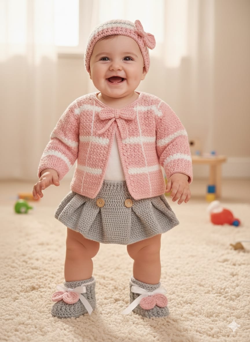 طقم بيبى كروشية هاند ميد