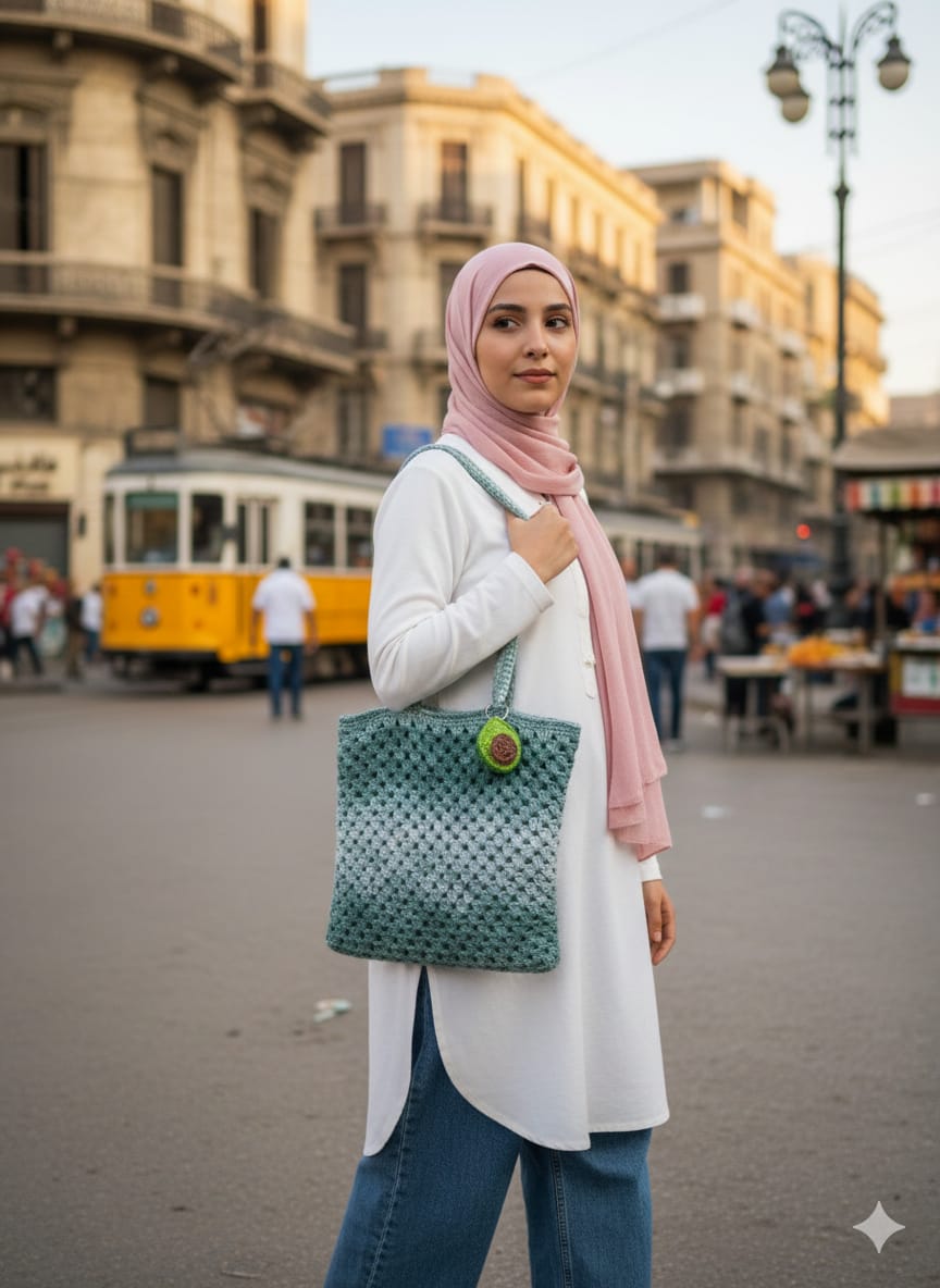 شنطة كروشية يدوي 