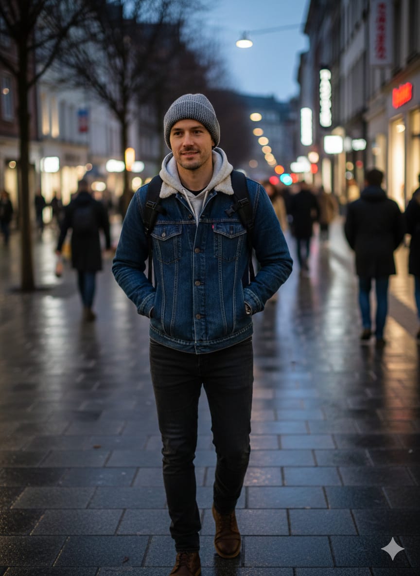 طاقية كروشية ستريت فاشن رجالى يدوي