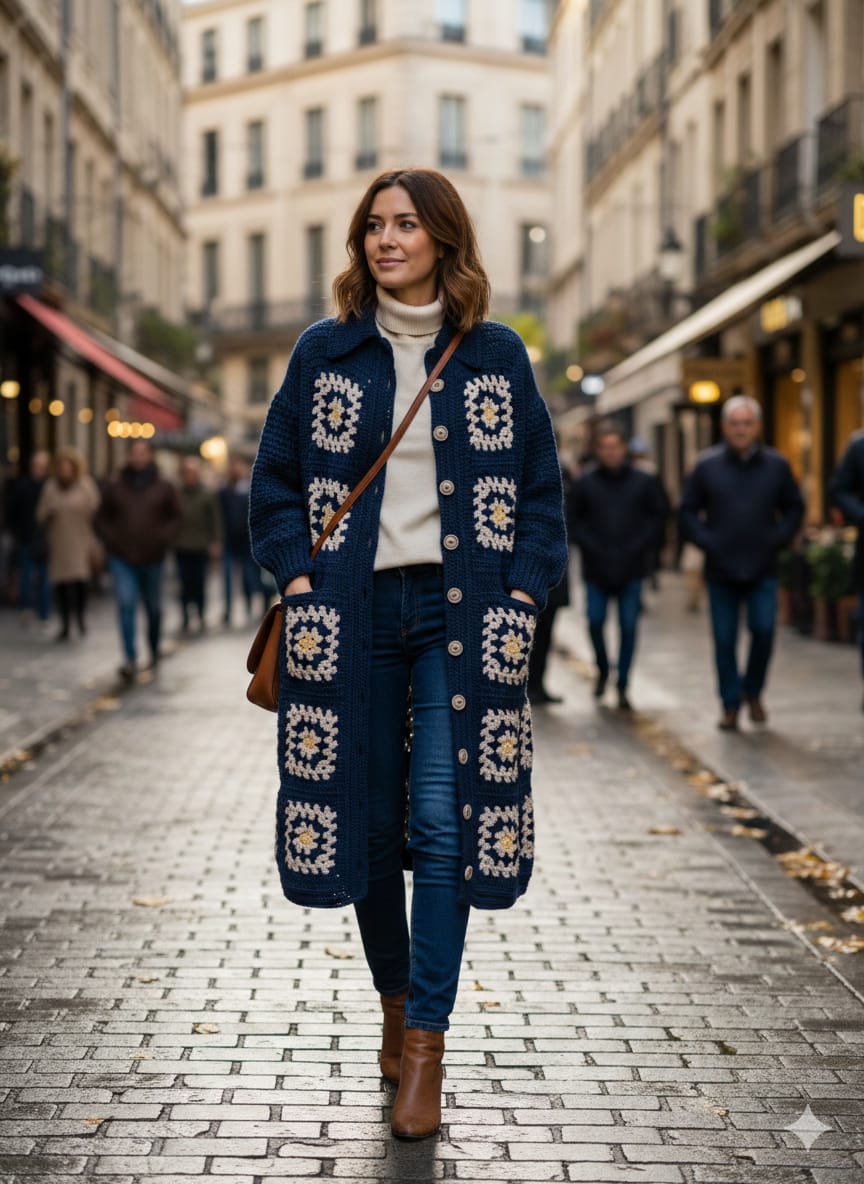 جاكت صوف جرانى كروشية 