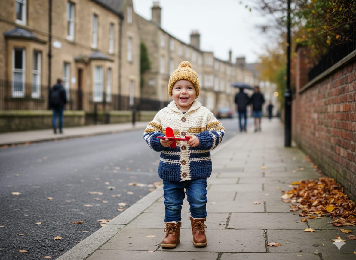 ويتر كروشية سكاى لاين أولادى يدوي