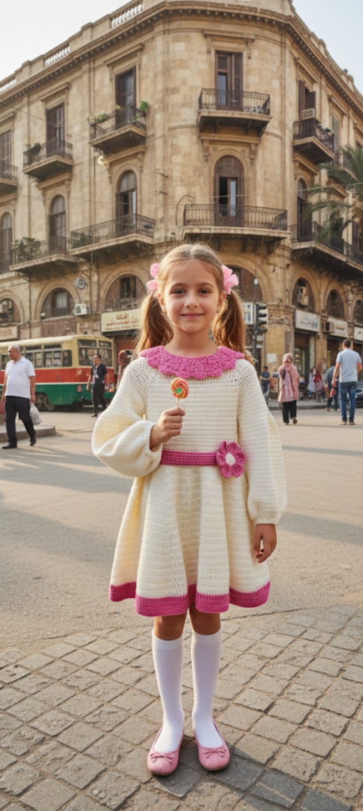 فستان لوسين كروشية أطفال يدوي