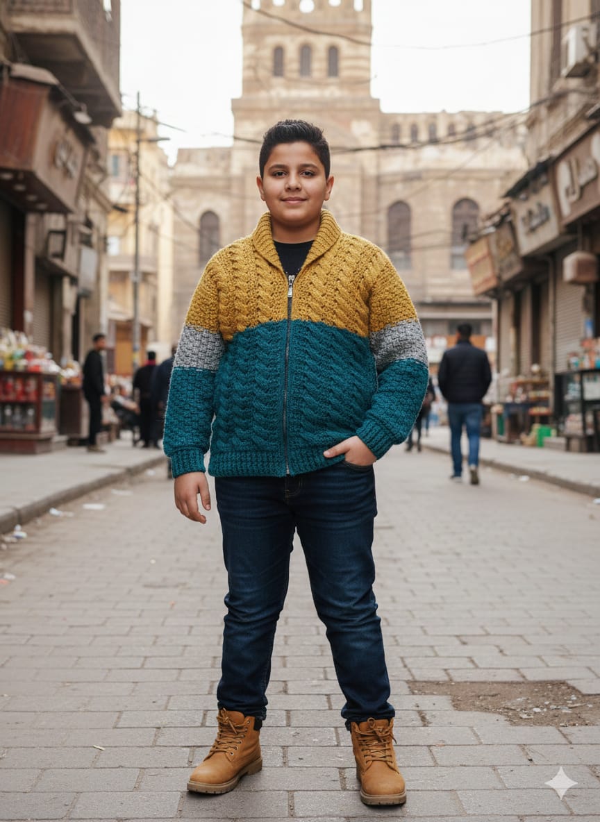 سويتر كروشية رجالى شتوى هاندميد